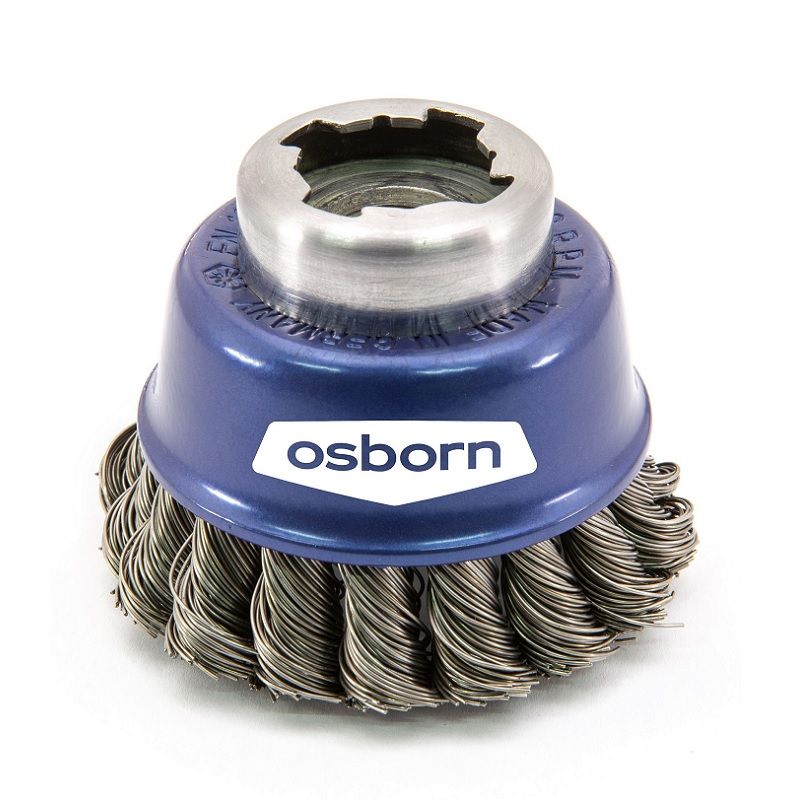 Cup brushes, crimped -Twisted wire, X-Lock